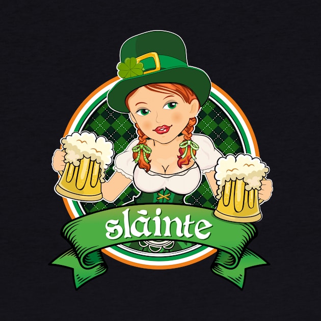 Sláinte  - Irish Redhead Beer Maid by zeno27